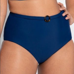 Retro Sun High Waist Bikini Brief Navy